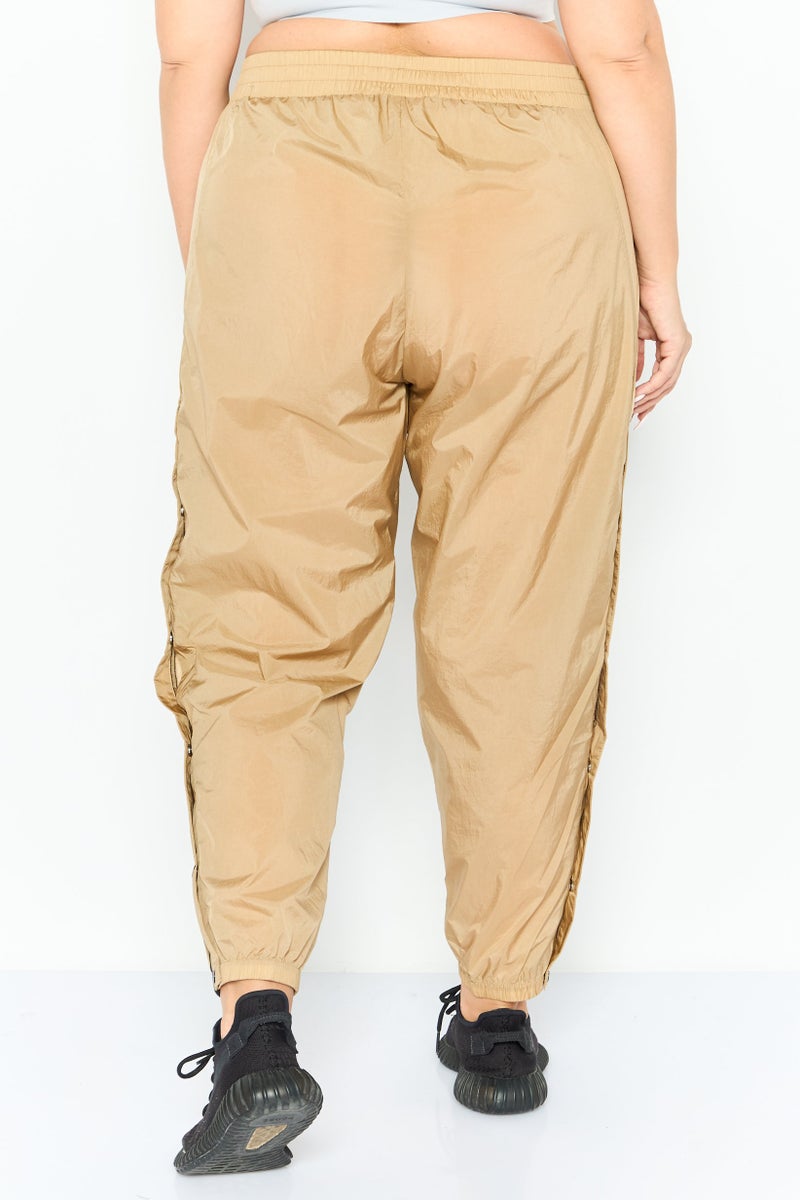 adidas Originals Women Plus Size Sportswear Fit Training Track Pants, Tan  - Image 3
