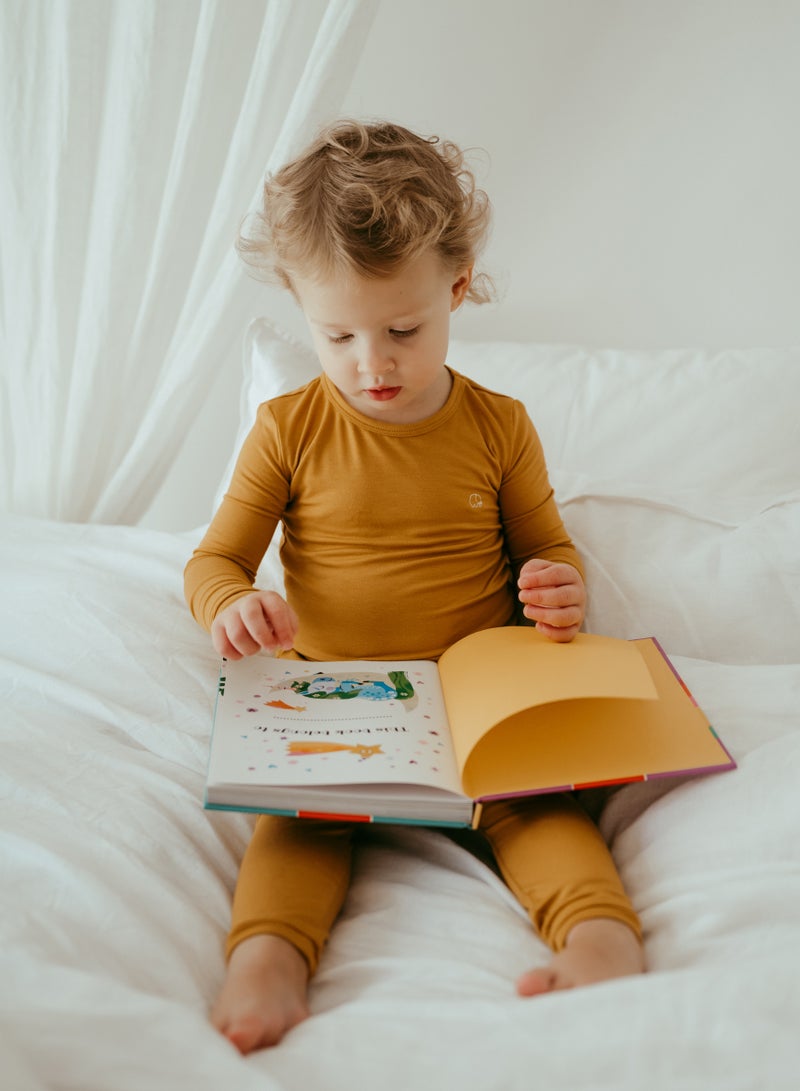 Anvi Baby Bamboo Spandex Pajama 2T- Mustard - Image 2