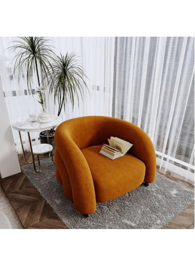 Modern Lazy Single Sofa Chair For Adults and Kids (Orange) - Image 1