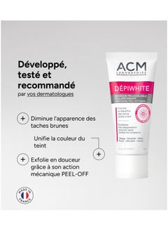 ACM Laboratoire dermatologique Dépiwhite Peel-Off Whitening Mask - 40ml for Dark Spots & Uneven Skin Tone - Suitable for All Skin Types Affected by Hyperpigmentation  - Image 4