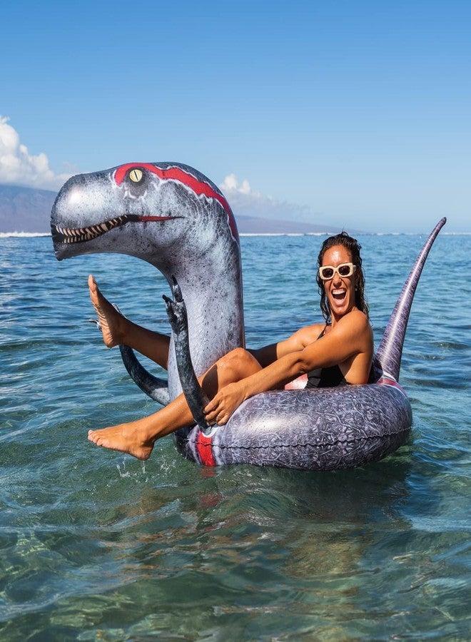 PoolCandy Inflatable 42" inch Animal Pool Tubes and Swim Rings (Velociraptor Dinosaur Inflatable 42" inch Pool Tube) - Image 3