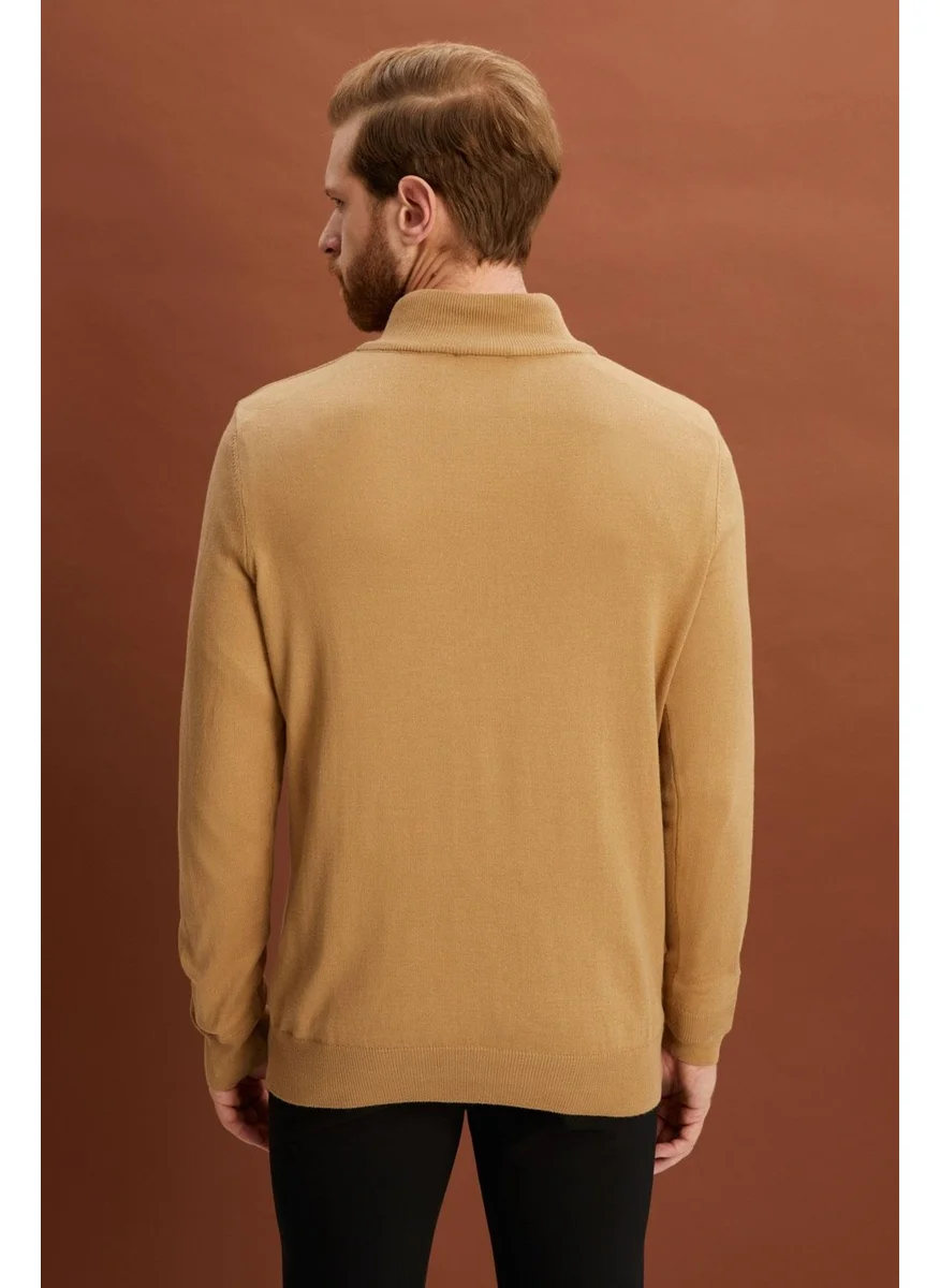 Alexander Gardi Half Turtleneck Zippered Knit Sweater (E22-5712)