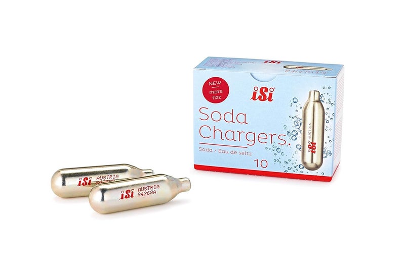 iSi North America iSi North America CO2 Soda Siphon Chargers 84g Carbon Dioxide  Compatible with Classic SodaMaker  Stainless Steel Soda Siphon Recyclable Gold Cartridges Made in Austria 100Piece 