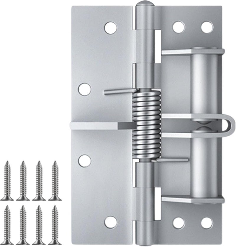 KRYLAR - Self Closing Door Hinges, Multi-Functional Hinges Automatic Door Closer, Adjustable Tension, Stainless Steel, Unfinished, Multicolor - Image 1