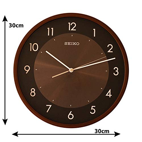 Seiko Plastic case Wall Clock (QXA615ZN, Brown, 30 cm x 30 cm x 4.5 cm) - Image 4
