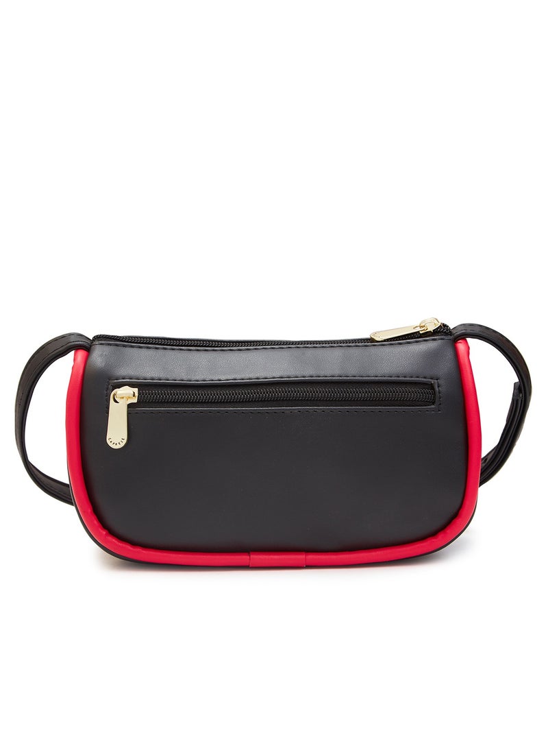 كابريسي جرايسي حقيبة يد من الجلد الصناعي الأسود الصلب متوسطة الحجم - Image 3