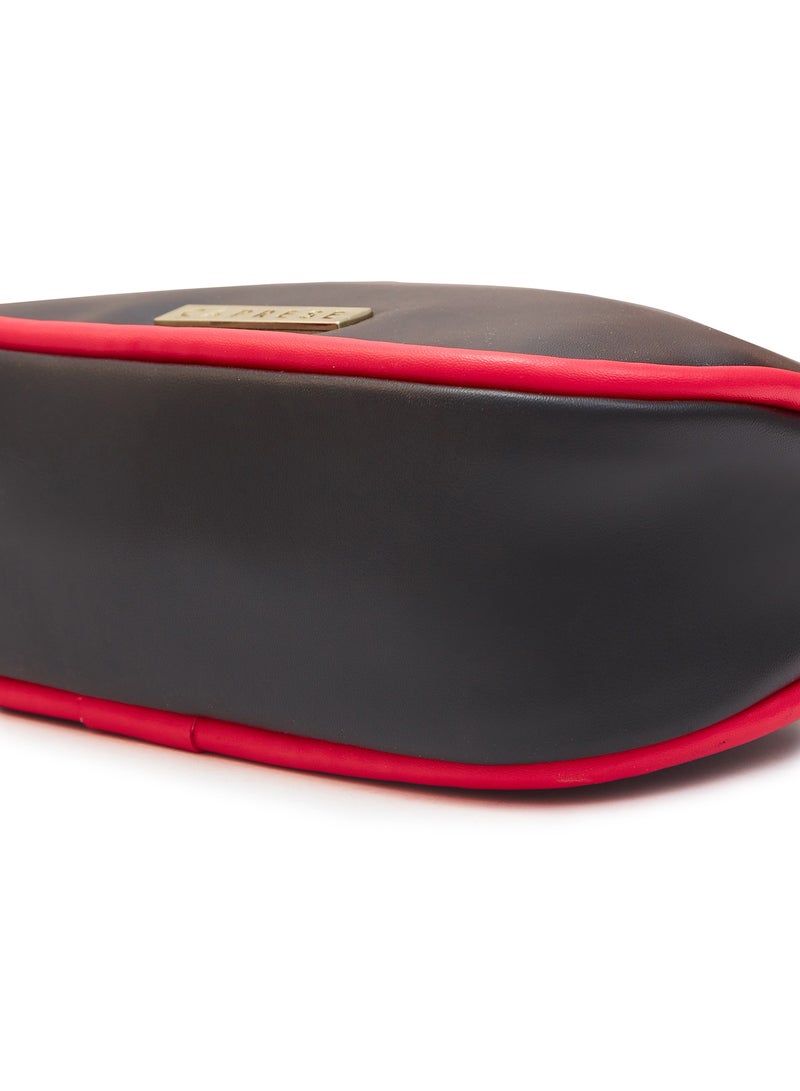 كابريسي جرايسي حقيبة يد من الجلد الصناعي الأسود الصلب متوسطة الحجم - Image 5