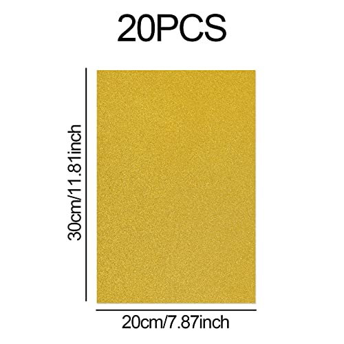 OLIREXD Glitter Cardstock Paper,20 Sheets Glitter Adhesive Glitter Cardstock Paper Pack A4 Self-Adhesive Sticky 8.2 x 11.6 inches Glitter Sticker Paper for Craft DIY (Mixed Color) - Image 2
