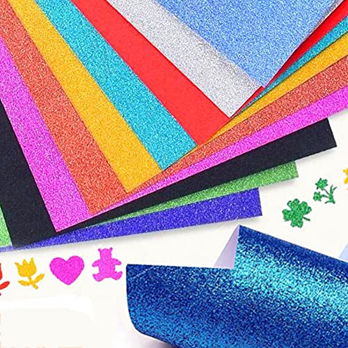 OLIREXD Glitter Cardstock Paper,20 Sheets Glitter Adhesive Glitter Cardstock Paper Pack A4 Self-Adhesive Sticky 8.2 x 11.6 inches Glitter Sticker Paper for Craft DIY (Mixed Color) - Image 5