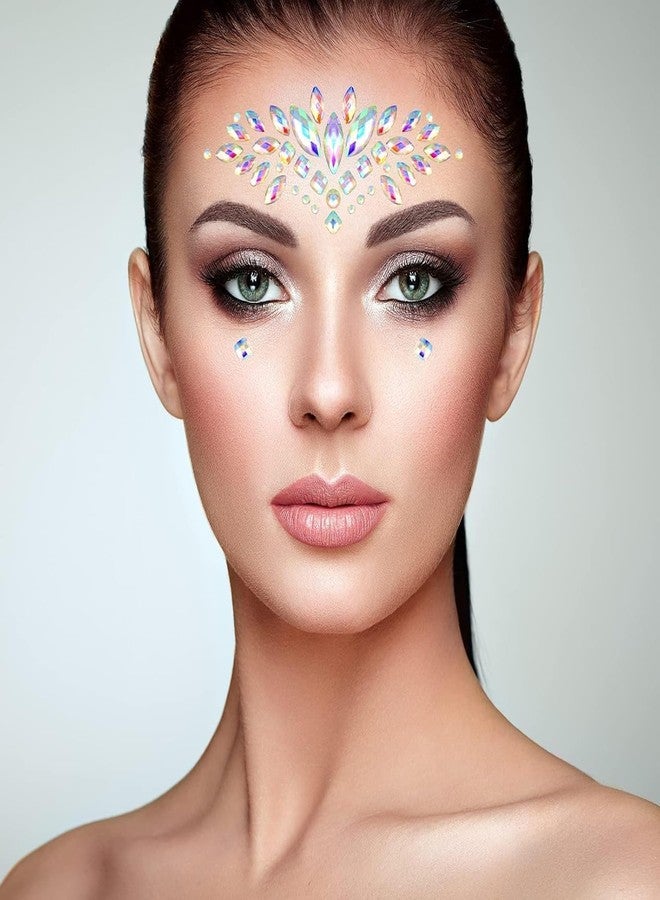 Much Hotter Face Gems Stickers, Glow In The Dark Face Jewels Glitter Stickers Temporary Tattoos Eyes Body Paint Gems For Black Light Neon Uv Music Festival Rave Accessories Concert Graduation Party Makeup - Image 5