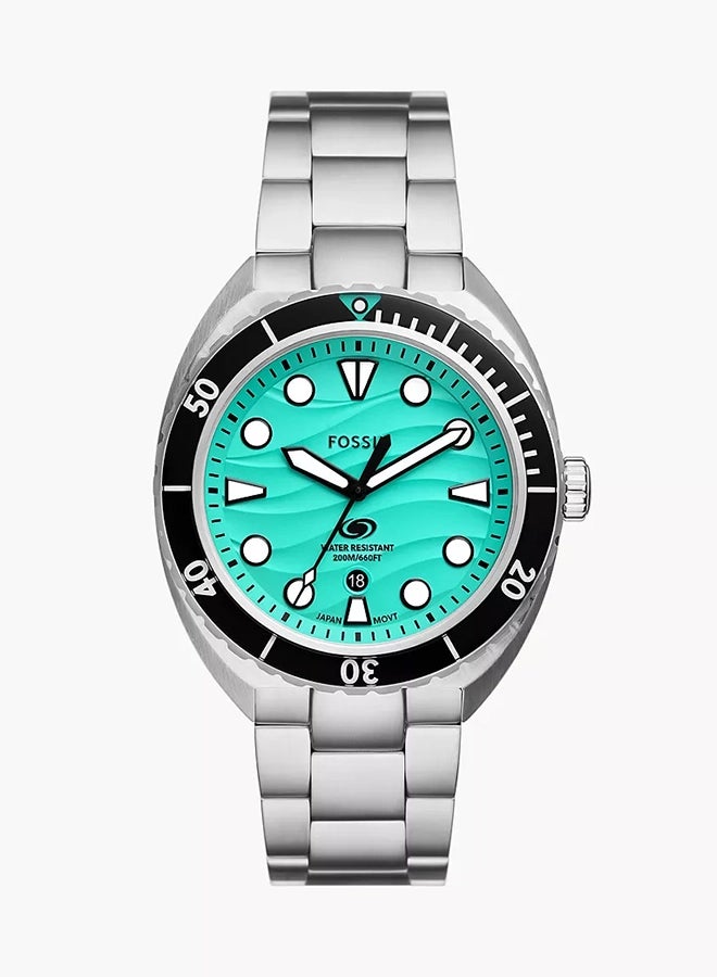 فوسيل ساعة بريكر ثلاثية العقارب بتقويم من الفولاذ المقاوم للصدأ FS6066 - 42 مم - Image 1