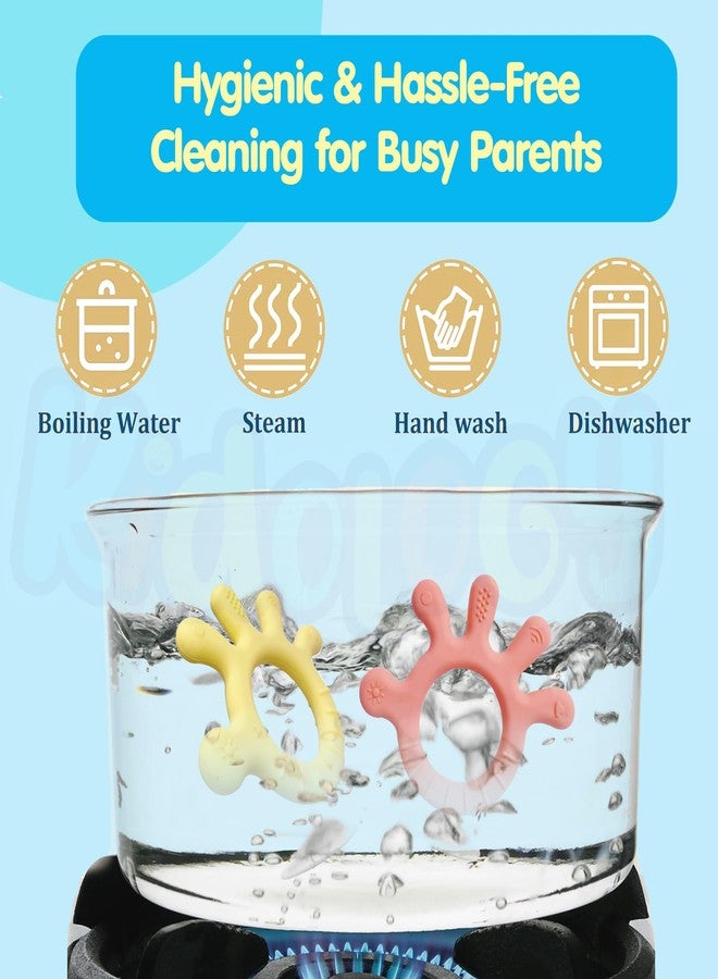 Kidology Finger Shape Teether for Babies 6+ Months - BPA Free Silicone Teething Toys for Infants | Safe and Soft Chewable Toy for Soothing Gums | Ideal Gift for Baby Girls & Boys | Pink - Image 3