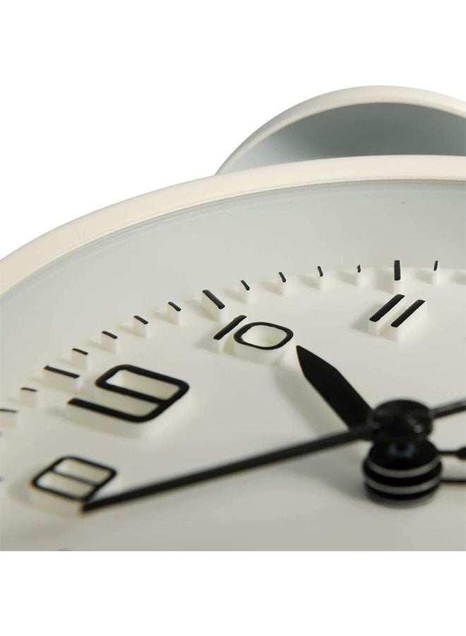 DUNISO 4-inch Dual-bell Alarm Clock for Deep Sleepers, No-tick Nighttime Backlight Battery Powered, Powerful Wake-up (White) - Image 2