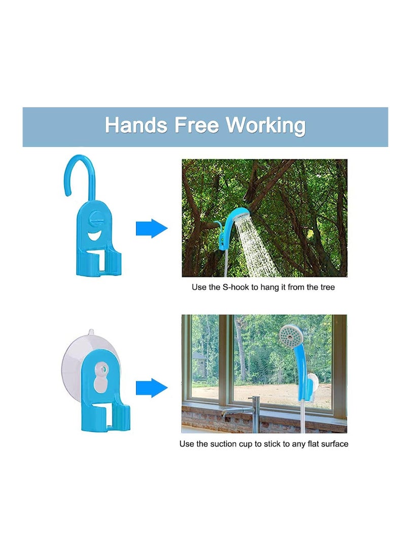Toby's Portable Outdoor Shower Kit, Portable Shower USB Rechargeable Water Pump for Outdoor Camping Backpacking Hiking Travel Beach Dog Flowering Plants Blue  - Image 5