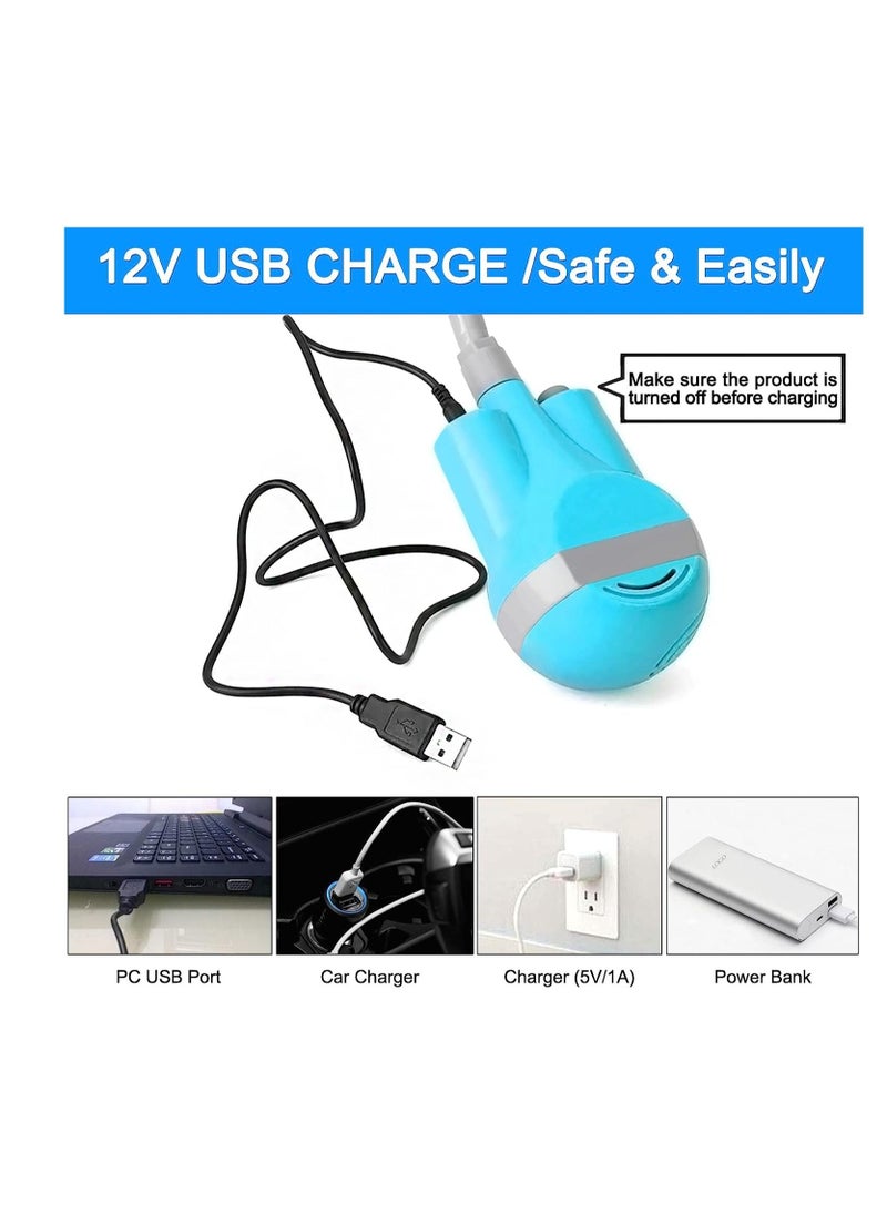 Toby's Portable Outdoor Shower Kit, Portable Shower USB Rechargeable Water Pump for Outdoor Camping Backpacking Hiking Travel Beach Dog Flowering Plants Blue  - Image 3