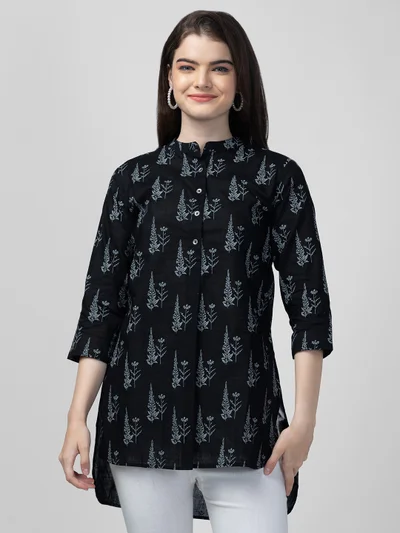 globus Globus Women Mandarin Collar Printed Tunic