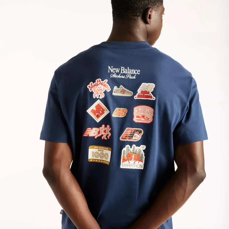 New Balance NB Navy Men's Sticker Pack T-Shirt for Men | Best Price UAE