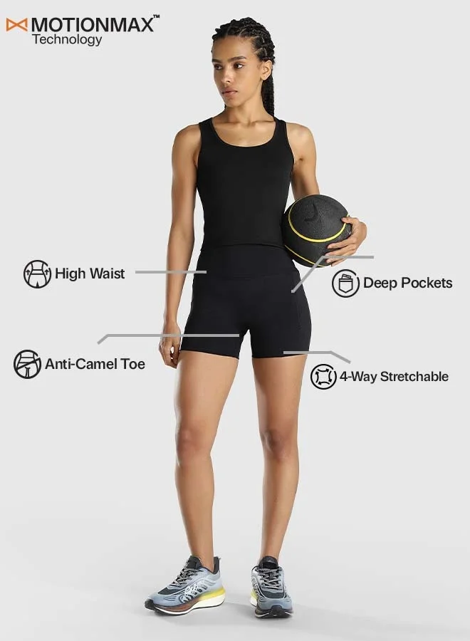 Musclemind Black Women's Biker Shorts 5 Inch for Women | Best Price UAE