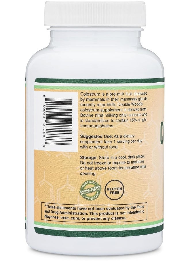 Double Wood Supplements - Double Wood Supplements Colostrum 120 Capsules, 1,000mg per Serving - Image 1