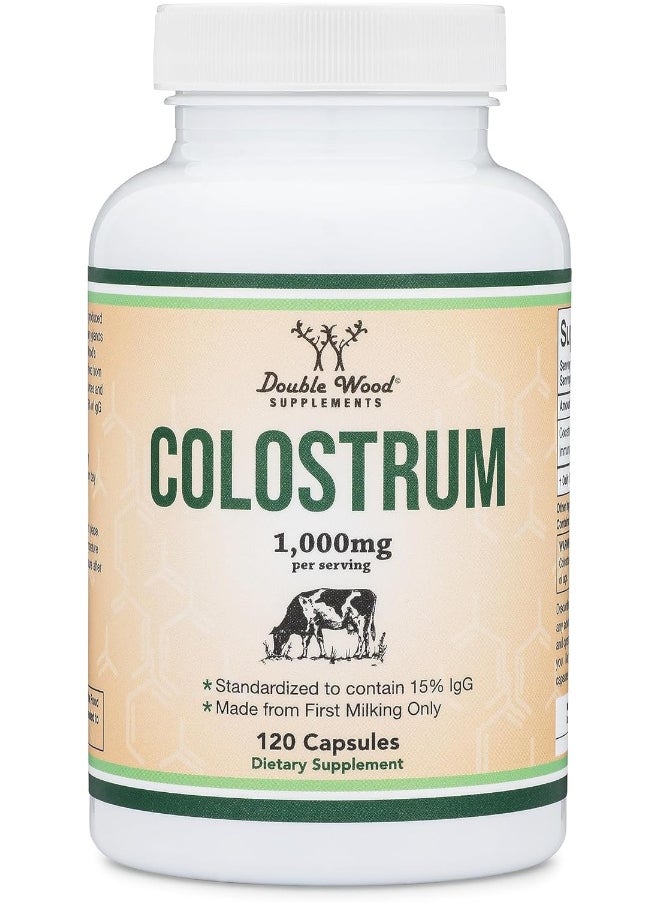 Double Wood Supplements - Double Wood Supplements Colostrum 120 Capsules, 1,000mg per Serving - Image 1