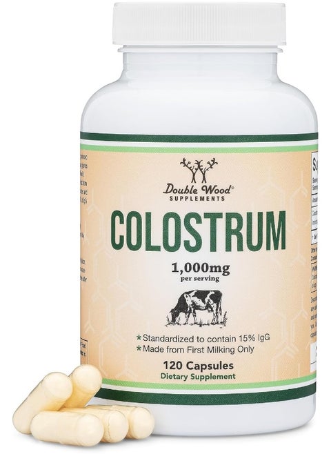 Double Wood Supplements Colostrum 120 Capsules, 1,000mg per Serving