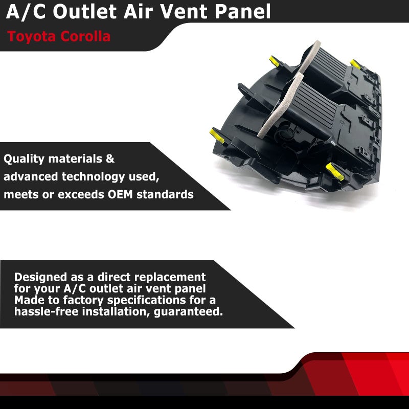 FEXON Center Dash A/C Outlet Air Vent Panel Compatible with Toyota Corolla 2008 2009 2010 2012 2013 Replaces 55663-02060 - Image 3