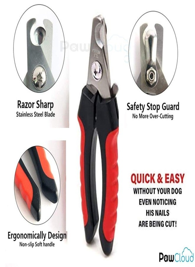 PawCloud Stainless Steel Dog Nail Cutter, with Pet Safety Guard & Lock - Medium - Image 2