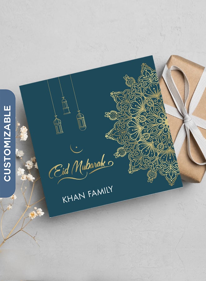 بطاقة تهنئة شخصية لتهنئة رمضان - تصميم أنيق مع خيار رسالة مخصصة