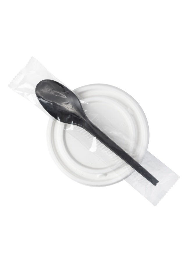 Restaurantware Basic Nature 6.5 Inch Wrapped Compostable Spoons, 250 Individually Wrapped Plant-Based Silverware - For Hot And Cold Foods, Black CPLA Plastic Disposable Cutlery, BPI-Certified - Image 2