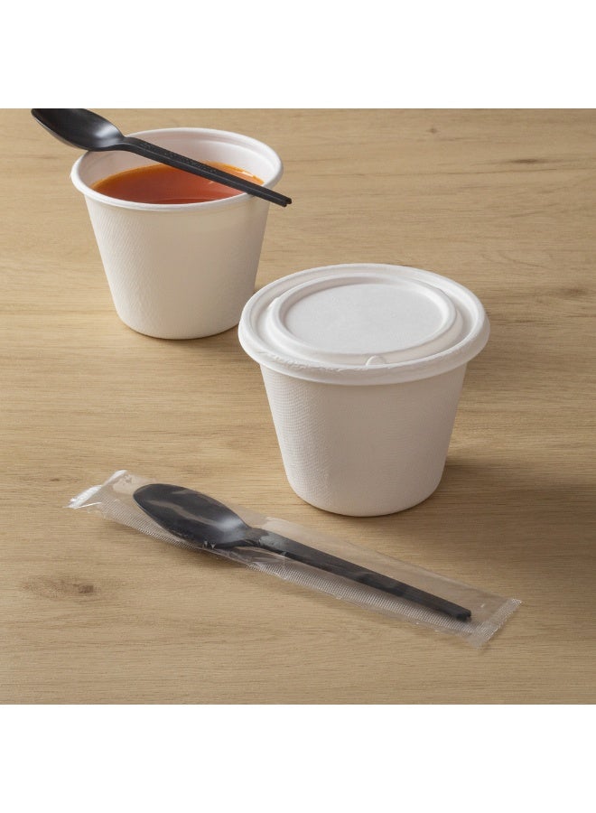 Restaurantware Basic Nature 6.5 Inch Wrapped Compostable Spoons, 250 Individually Wrapped Plant-Based Silverware - For Hot And Cold Foods, Black CPLA Plastic Disposable Cutlery, BPI-Certified - Image 4