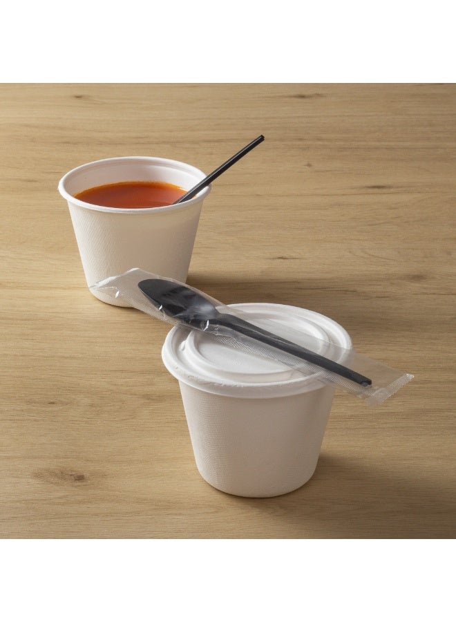 Restaurantware Basic Nature 6.5 Inch Wrapped Compostable Spoons, 250 Individually Wrapped Plant-Based Silverware - For Hot And Cold Foods, Black CPLA Plastic Disposable Cutlery, BPI-Certified - Image 5