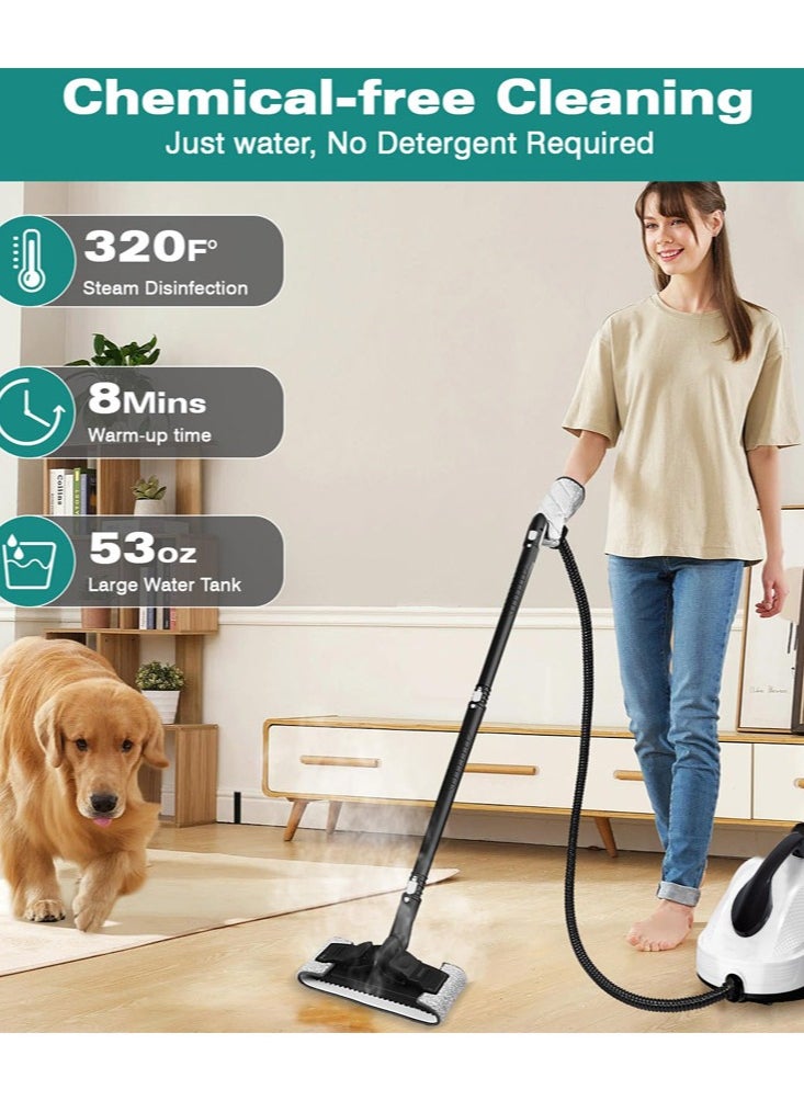 Joshberg Steam Cleaner, Steam Mop with 17 Accessories, Powerful Multipurpose Portable Steamer for Cleaning to Remove Grime, Grease, for Multi-Surface Floors, Heavy Duty Canister Steamer  - Image 2