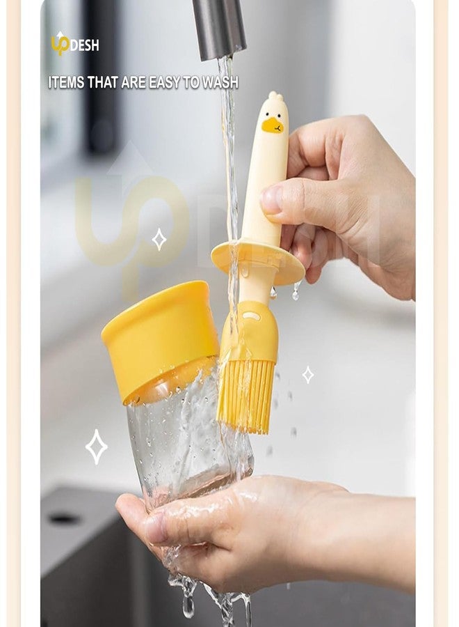 UPDESH Oil Bottle Silicone Brush and high Temperature Resistant Oil Bottle Integrated Barbecue Cooking Utensils Home&Kitchen.(pack-2) - Image 3