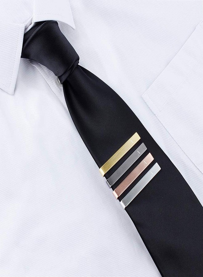 HAWSON Initial Tie Clip-Skinny Tie Bar for Mens 4Pcs Tie Clips Personalized Suitable for Wedding Anniversary Business and Daily Life Come with a Black Gift Box - Image 3