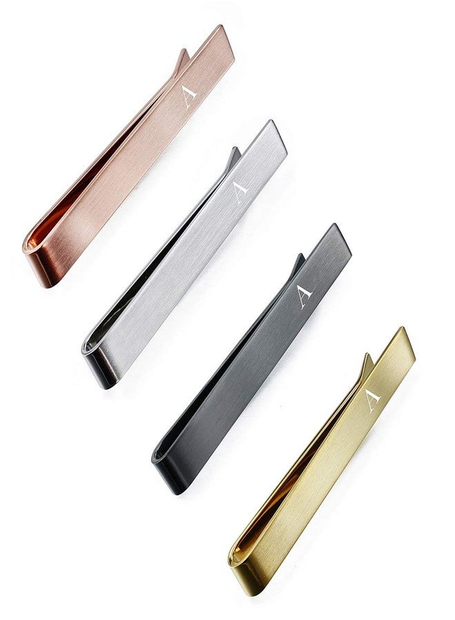 HAWSON Initial Tie Clip-Skinny Tie Bar for Mens 4Pcs Tie Clips Personalized Suitable for Wedding Anniversary Business and Daily Life Come with a Black Gift Box - Image 5