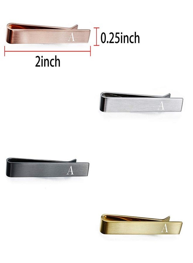 HAWSON Initial Tie Clip-Skinny Tie Bar for Mens 4Pcs Tie Clips Personalized Suitable for Wedding Anniversary Business and Daily Life Come with a Black Gift Box - Image 4