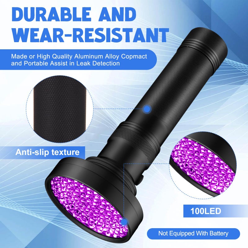 Glooglitter A/c Leak Detector Kit, UV Oil Dye Injector Kit with Adjustable Coupler and Oil Checkers and Leak Detector with UV Light and Protective Glasses for R134a R1234yf Refrigerant System - Image 3