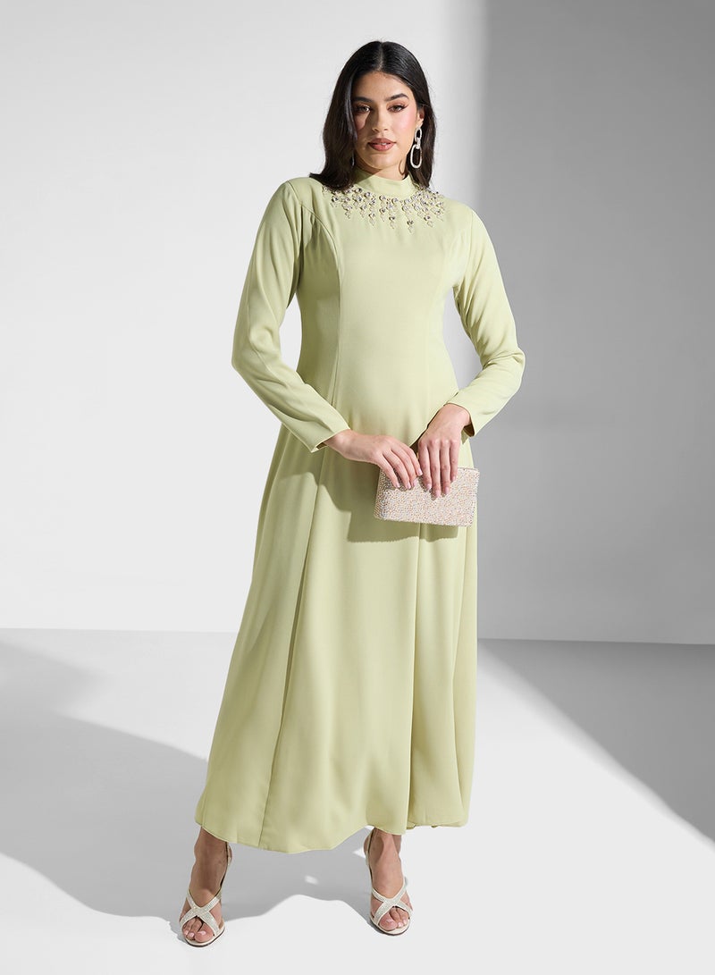 Akadia Fashion Beaded chiffon kaftan - Image 1