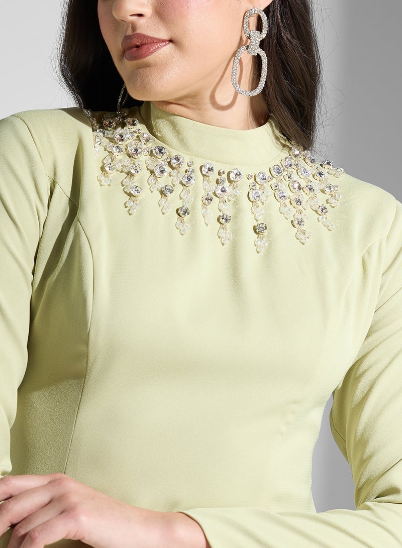 Akadia Fashion Beaded chiffon kaftan - Image 3