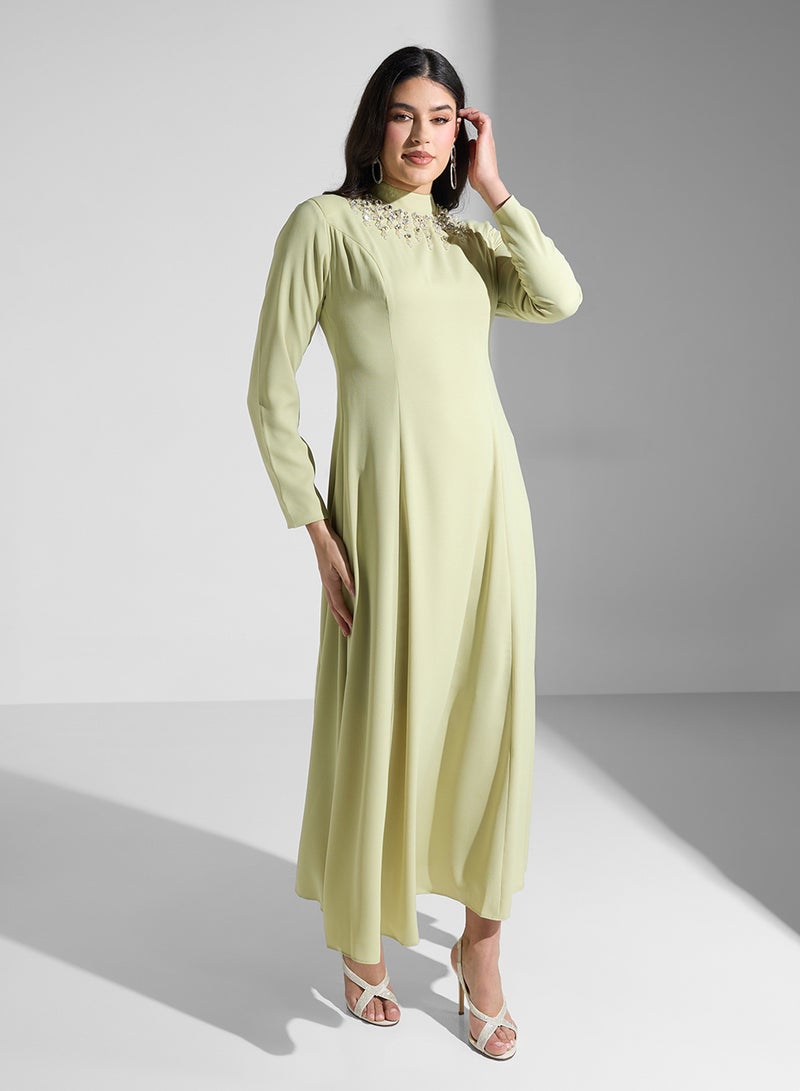 Akadia Fashion Beaded chiffon kaftan - Image 4