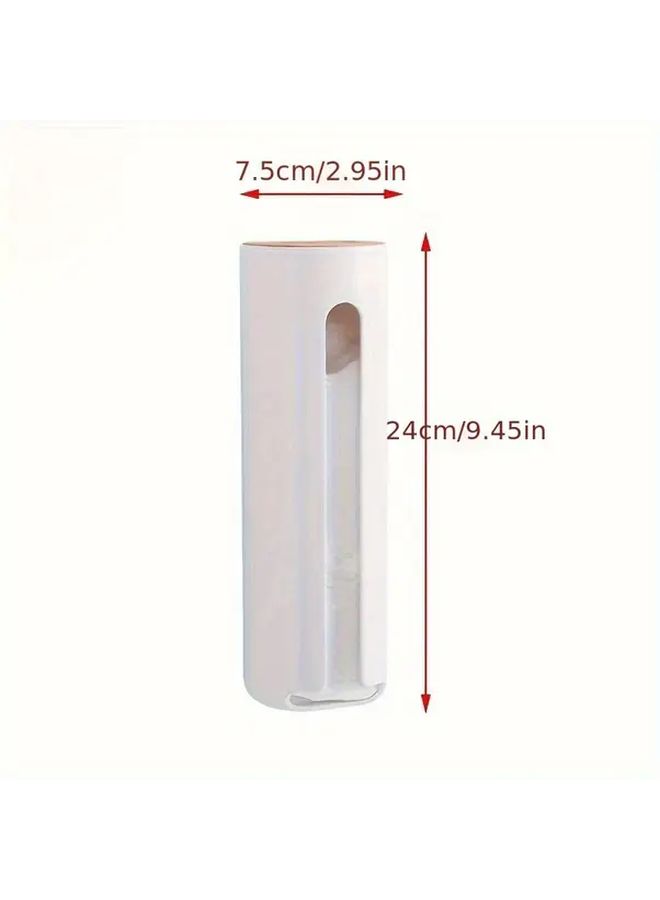 White Wall Mounted Plastic Pad Dispenser Easy Access Saver Container Bathroom Organizer - Image 3