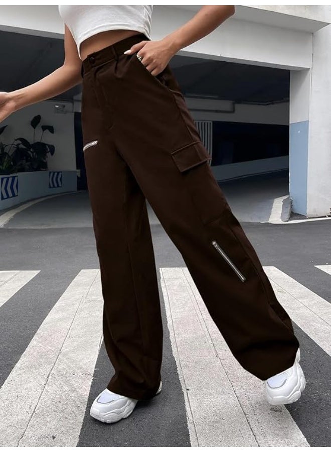 GRECIILOOKS Cargo Pants For Woman | Trousers For Womans |High Waist Trouser for Women – Flared Parachute Pants with Side Pockets |Womens Cargo Pant | Elegant for College & Events (pack of 2) - Image 3