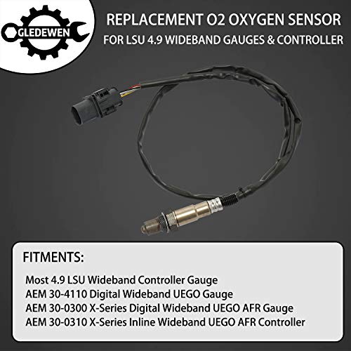 Gledewen LSU 4.9 Lambda WideBand O2 Oxygen Sensor | for AEM 30-4110 30-0300 30-0310 - X Series AFR Inline Controller - UEGO A/F Ratio Wideband 02 Gauge | Replace# 17025, 0258017025 - Image 5