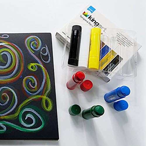 KINGART TEMPERA PAINT Sticks, Set of 12 Rich Colors, Solid Tempera Paint for Kids, Super Quick Drying, Non-Toxic, Work Great on Paper, Canvas, Wood, Glass and more - Image 4