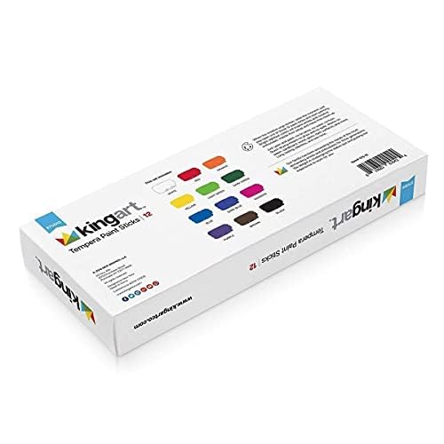 KINGART TEMPERA PAINT Sticks, Set of 12 Rich Colors, Solid Tempera Paint for Kids, Super Quick Drying, Non-Toxic, Work Great on Paper, Canvas, Wood, Glass and more - Image 5