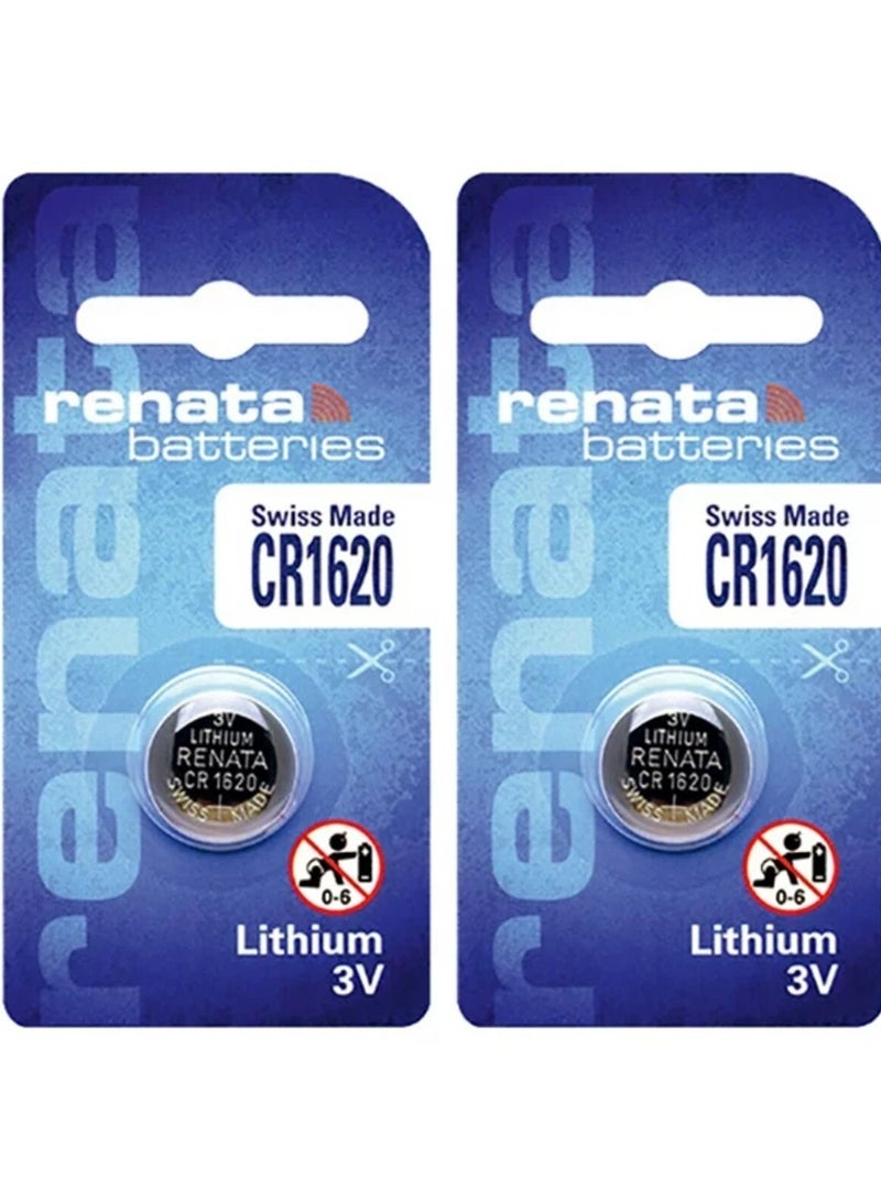 Renata 2-Pieces Renata CR1620 Lithium 3V Swiss Made Batteries - Image 1