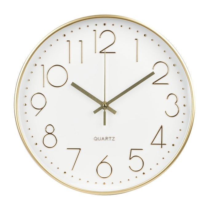 WALL CLOCK NONTICKING SILENT MODERN SIMPLE STYLE ROUND DECOR CLOCK STEREOSCOPIC DIAL QUARTZ WALL CLOCKS FOR HOMEOFFICESCHOOLLIVING ROOMBEDROOMKITCHEN GOLD 8INCH