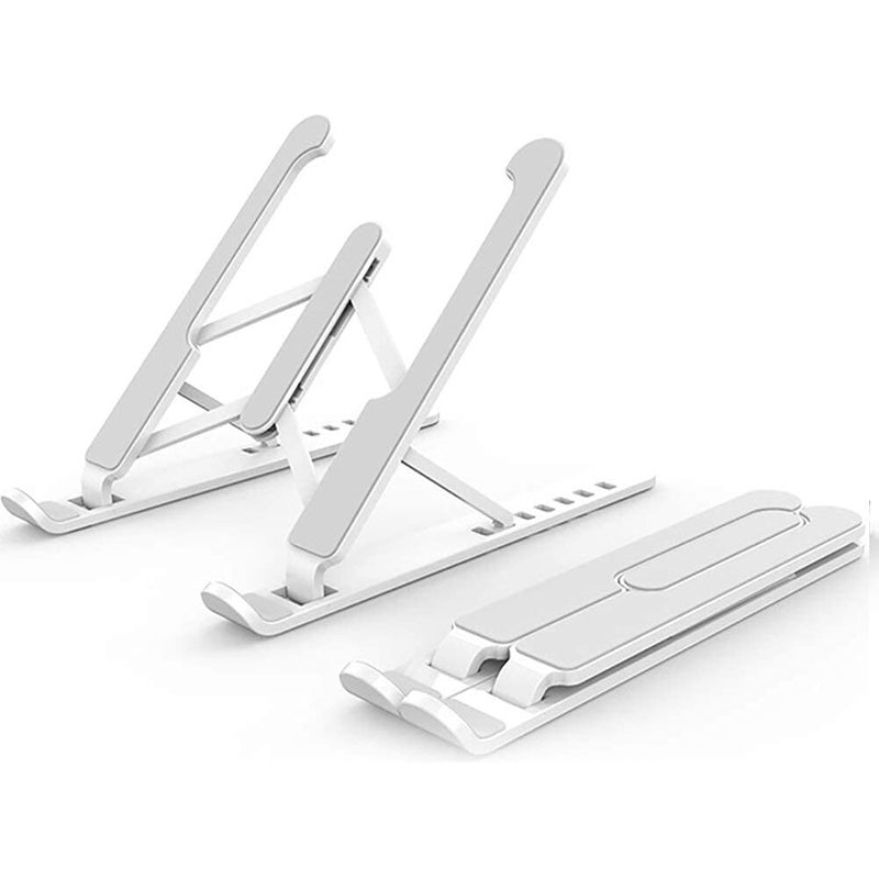 RUBS Laptop Stand Adjustable for Desk Portable iPad Stand Computer Stand Plastic Laptop Riser Holder Foldable Laptop Cooling Stand Use MacBookiPad Pro AirNotebookTablet ABS Plastic Multi colour