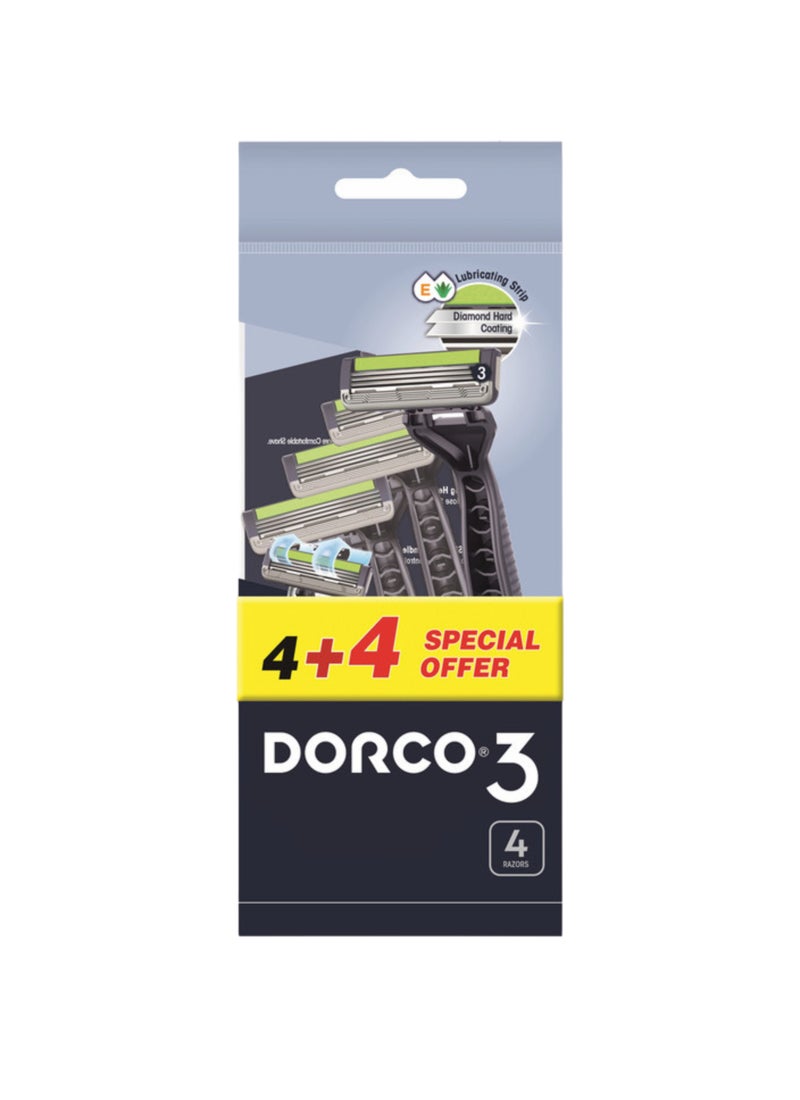 DORCO شفرات حلاقة ديسبوزابل للرجال بايس 3 بلس