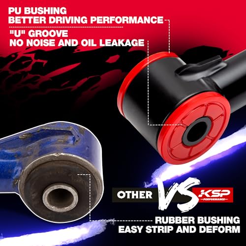 KSP PERFORMANCE KSP Front Upper Control Arms for Toyota Tacoma 4Runner N180 (4x4) 4WD Prerunner (4X2), 2-4" Adjustable Tubular A-Arm Replacement Factory/Stock Suspension Arms After 2-4 inches Lift, 2 PCS Black - Image 4